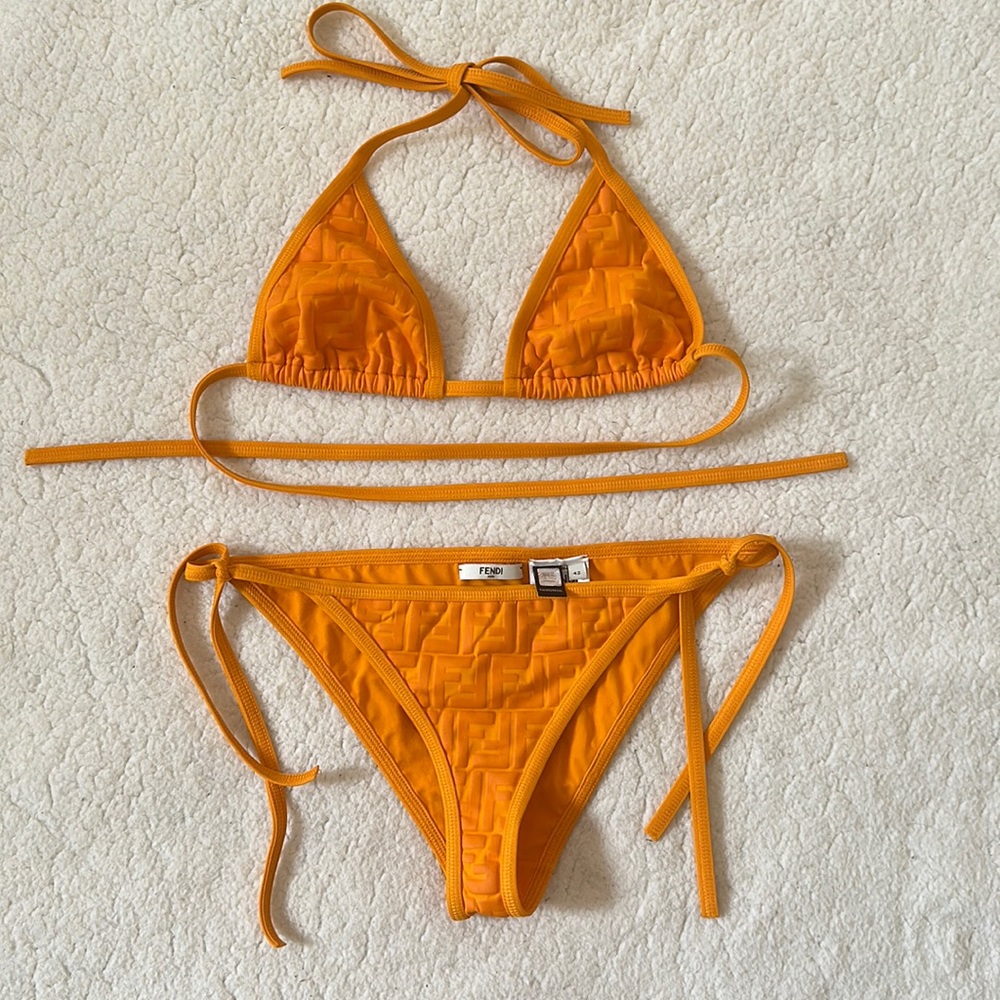 Fendi | Authentic Orange Logo Bikini Size 42